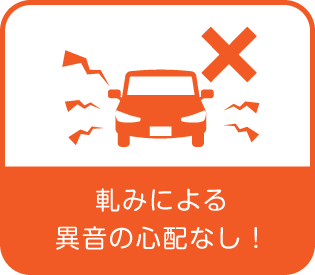 軋みによる異音の心配なし！